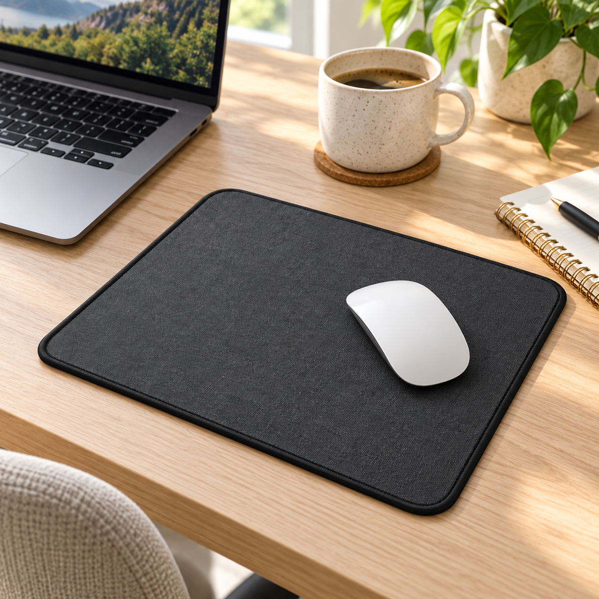 🖱️ Minimalist Black Mouse Pad | Desk Accessories | Home Office & Computer Setup