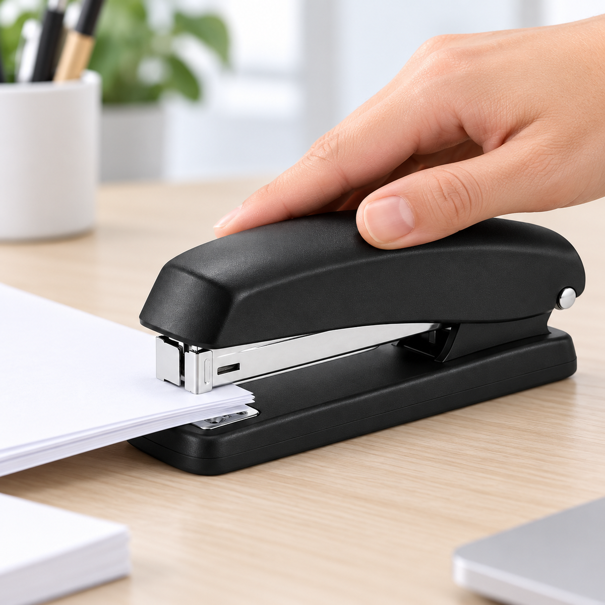 🔩 Black Stapler | Everyday Office Essential | Simple & Efficient Paper Binding