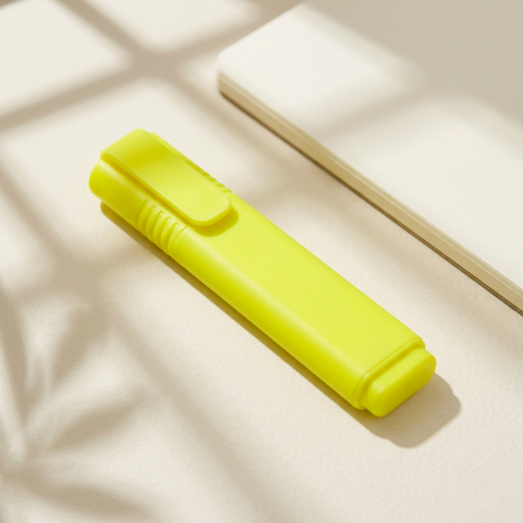 🖍️ Neon Yellow Highlighter | Bold Marking | Study, Office & Note Organization
