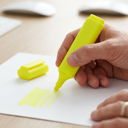 🖍️ Neon Yellow Highlighter | Bold Marking | Study, Office & Note Organization