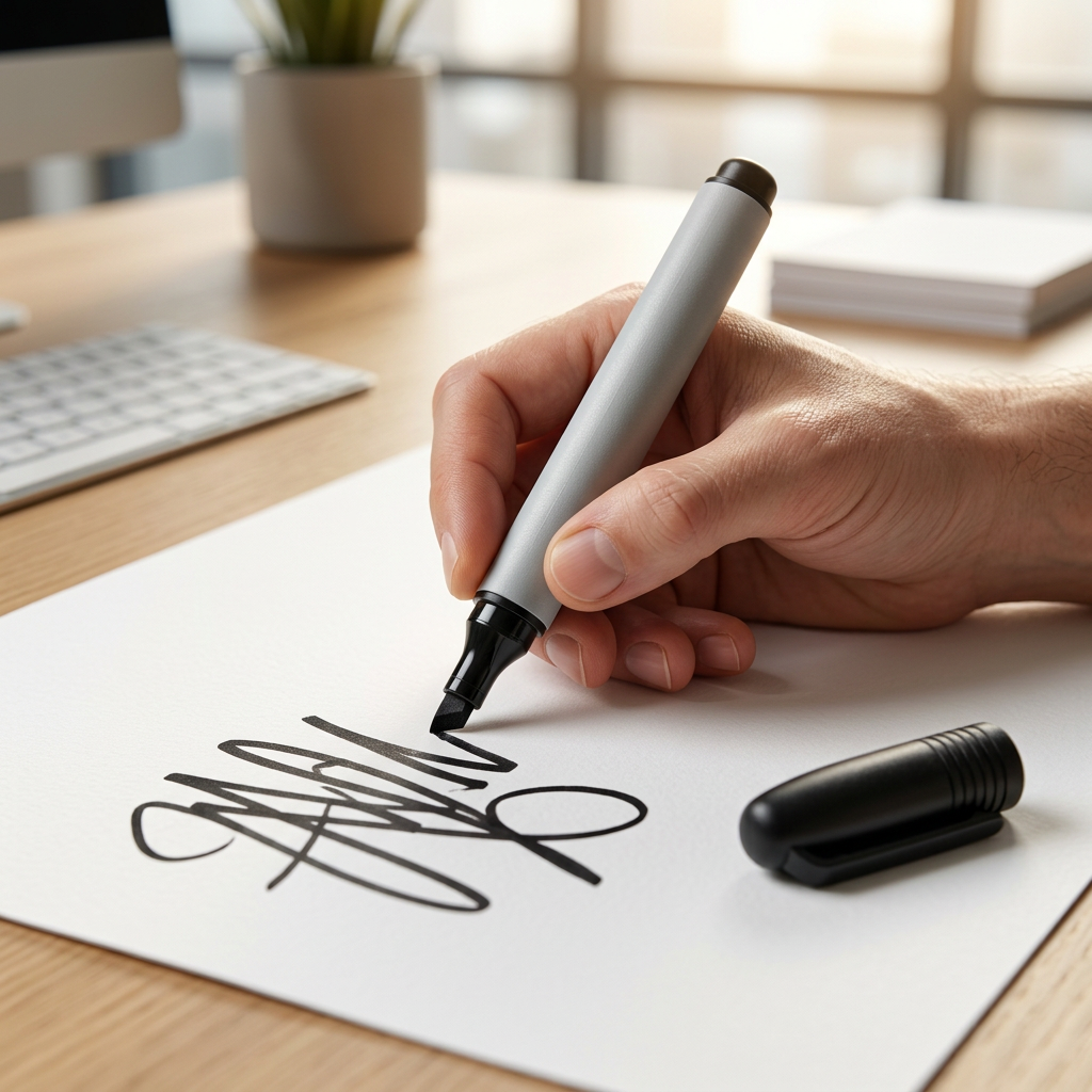 🖊️ Gray & Black Marker Pen | Everyday Writing | Office, Study & Creative Notes