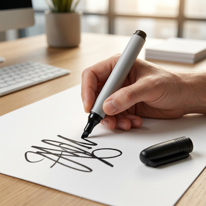 🖊️ Gray & Black Marker Pen | Everyday Writing | Office, Study & Creative Notes