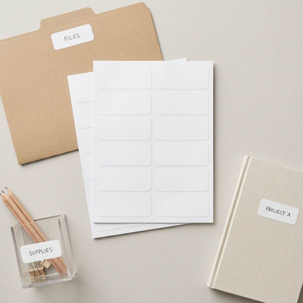 🏷️ Blank Adhesive Labels | Easy Organization | Simple Solutions for Everyday Sorting